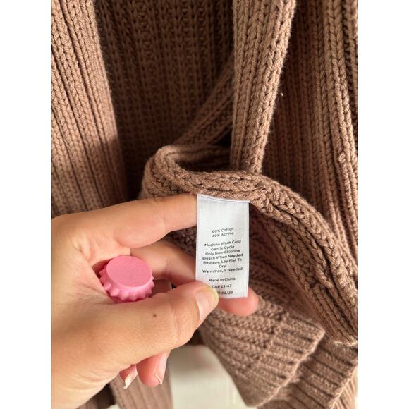 Haven Well Within Women’s Cable Knot Flyaway Cardigan Size Large Brown - Picture 6 of 6